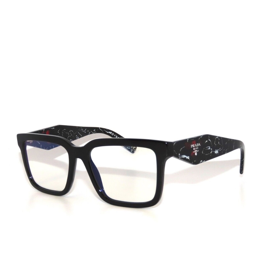 Prada SPR27YS 27 1AB08N 54 Black Clear Blue Filter Eyeglasses/Sunglasses 27YS